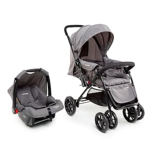 Carrinho Com Bebê Conforto Travel System Choice Cinza Voyage