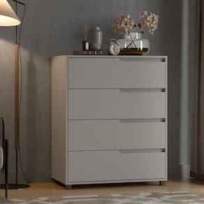 Cômoda em Mdf com 4 Gavetas 80cm X 104cm X 45cm Monet Cinza