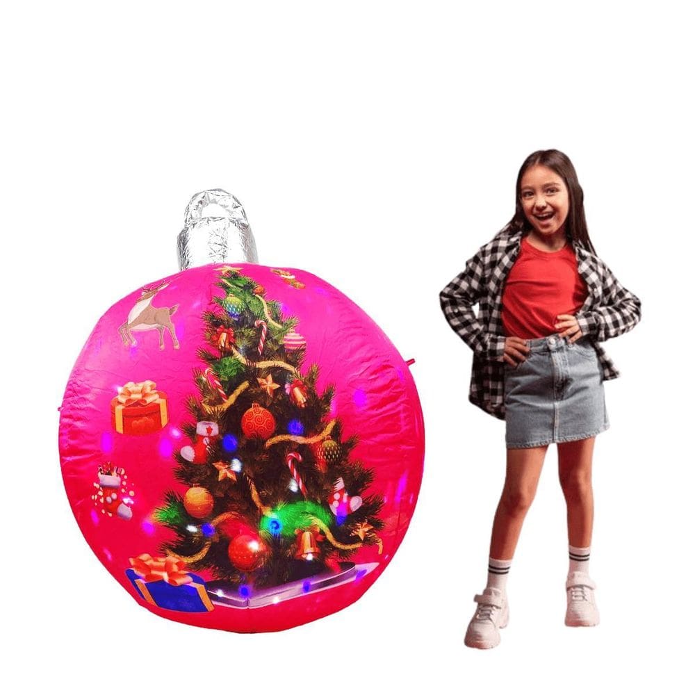 Bola Inflável Natal Luz Led 1,2M Decoração Festas Jardim