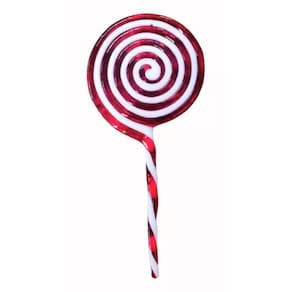 Ornamento Pirulito Natalino Vermelho e Branco - 16cm