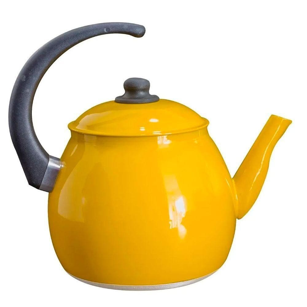 Chaleira Amarelo Resistente Gulê Em Alumínio 2,4 Litros