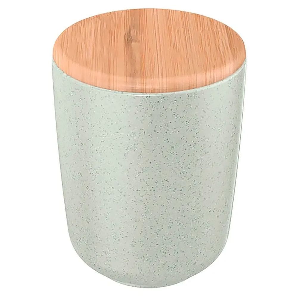Porta Algodão Com Tampa Osaka Branco Marmorizado PAO300BCMF - Ou
