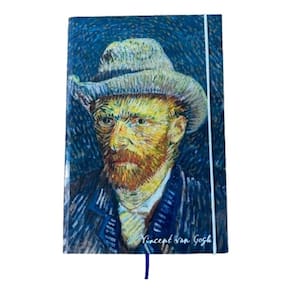 Caderno Sketchbook Grande Capa Auto Retrato De Van Gogh 21x14cm Miolo Sem Pauta Para Desenhar