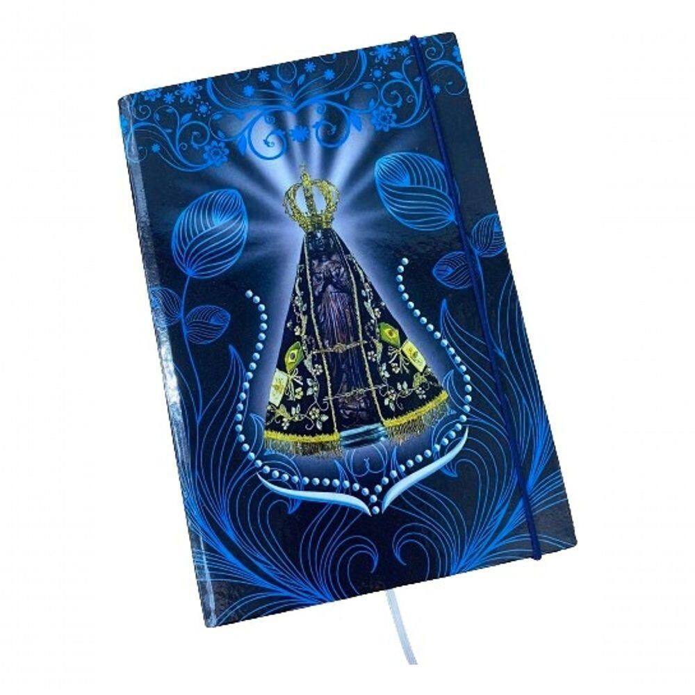 Caderno Sketchbook Grande Capa Religião 21x14cm Nossa Senhora Padroeira Miolo Com Pauta Para Escrever
