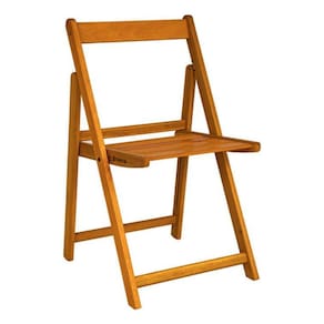 Cadeira Dobravel De Madeira Caramelo 80X45X49 Cm - Marrom