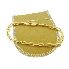 Pulseira Masculina 22Cm 4Mm Largura Folheada Ouro Pl467-22
