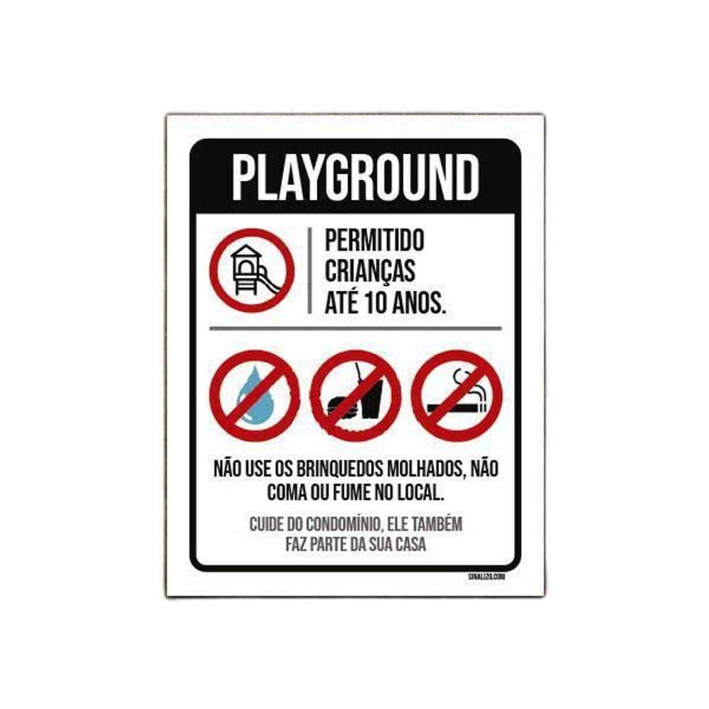 Placa Regras Normas Uso Playground 36X46