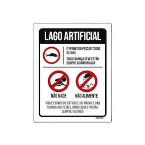 Placa Regras Normas Uso Lago Artificial 27X35