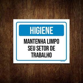 Kit 3 Placas Higiene Mantenha Limpo Seu Setor De Trabalho