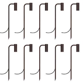 Kit 10 Balizadores Espeto De Jardim Foco Escada Marrom 50Cm