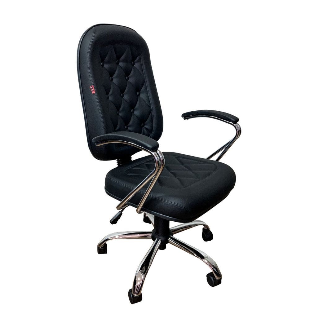 Poltrona Presidente Elegance Lux 110cm X 62cm X 50cm Preto