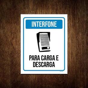 Placa Sinalização - Interfone Carga Descarga Ml3782 18X23