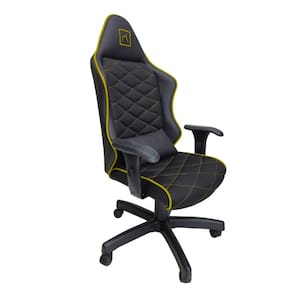 Cadeira para Escritório Gamer Assento e Encosto Confecionado em Madeira Compensada Amarelo