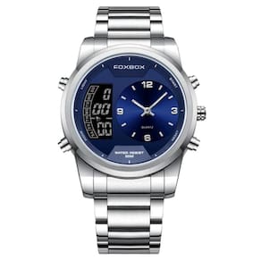 Relógio Digital Masculino Casual Esportivo De Quartzo Em Aço Inoxidavel Impermeavel Azul