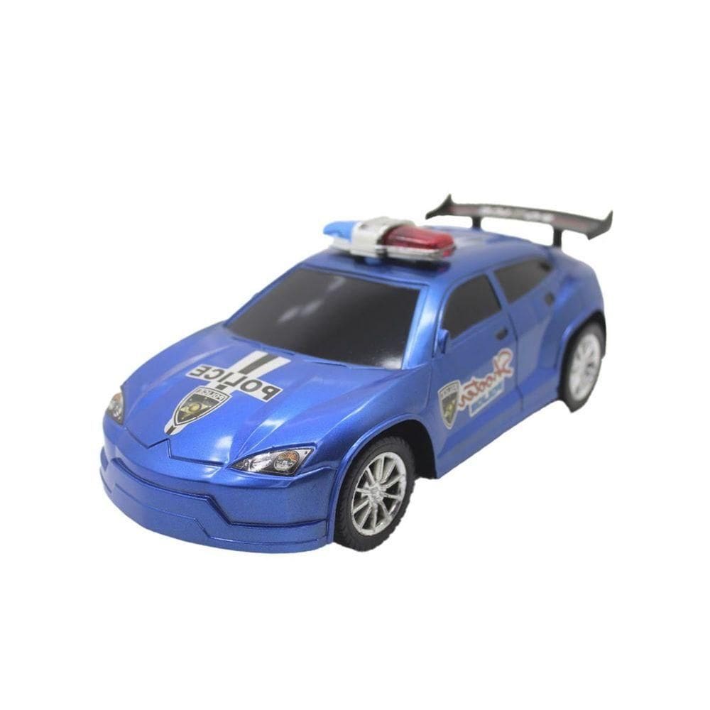 Brinquedo Carrinho Esportivo De Policia Fricção Azul