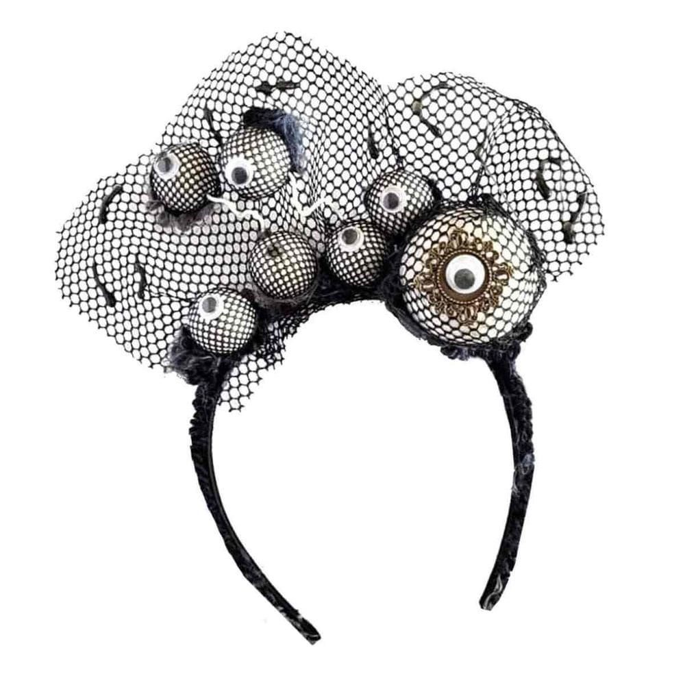 Tiara Halloween Preta Olhos de Vidro