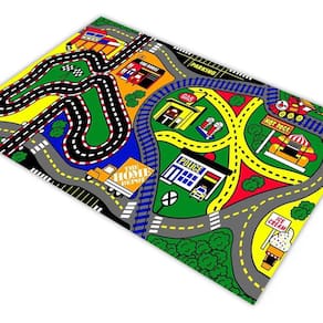 Tapete Pista Para Carrinho Cidade Trilho Trem 140X100Cm