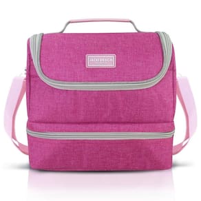 Bolsa Térmica C/ 2 Compartimentos Vibe Pink Cinza