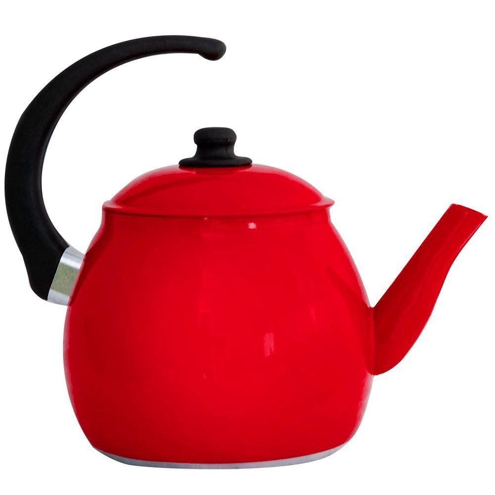 Chaleira Vermelho Resistente Gulê Em Alumínio 2,4 Litros