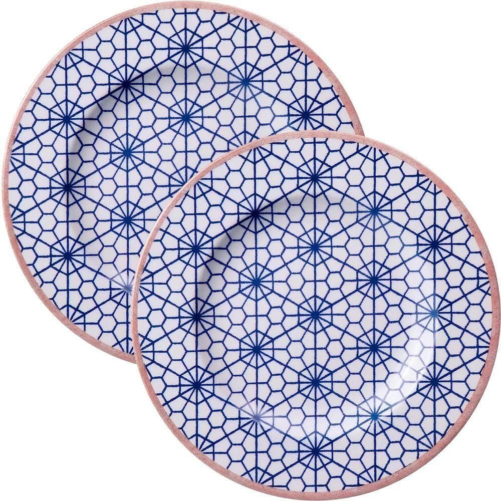 Jogo Pratos Sobremesa Lanche 2 Pessoas 2pçs Abstratta 21cm