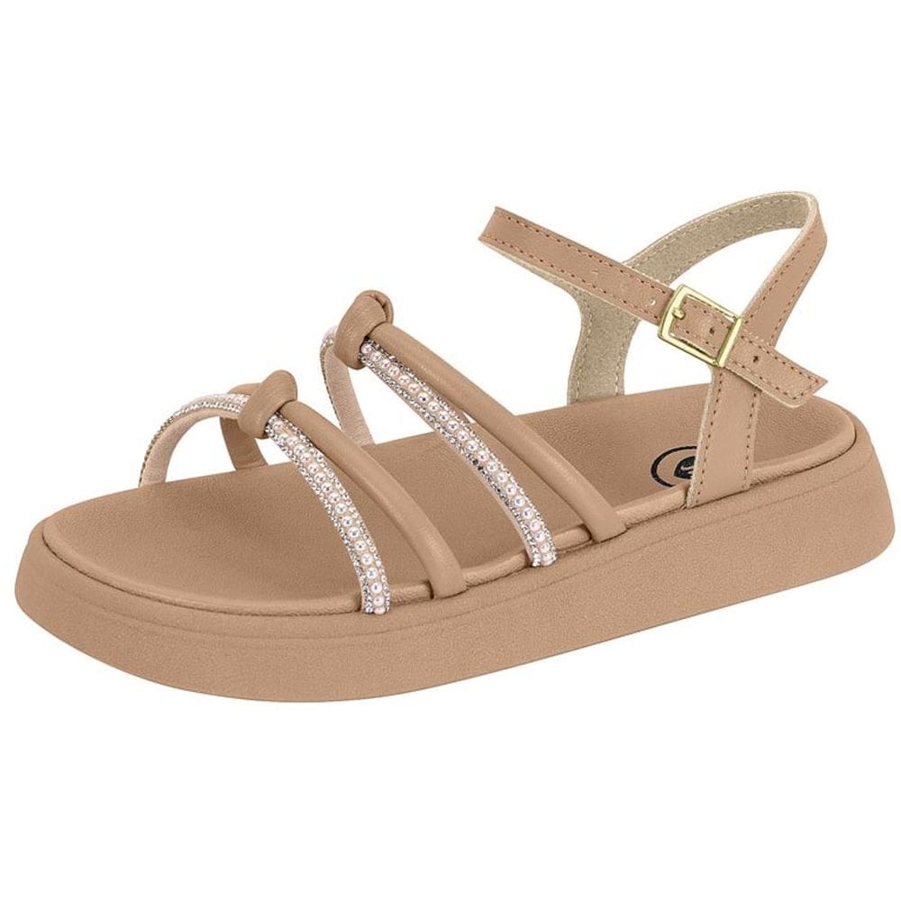 Sandália Flatform Infantil Menina Tira Strass Molekinha