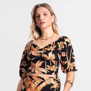 Blusa Feminina EndlessManga 3/4 Viscose Creponada