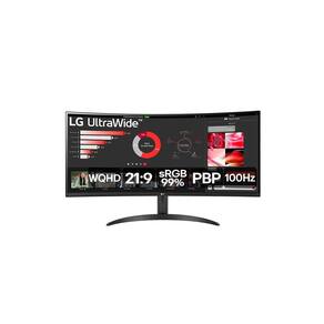 Monitor LG UltraWide™? Curvo – Tela VA de 34”, WQHD 3440 x 1440, 21:9, sRGB 99%, HDR10, PBP, 100Hz, AMD FreeSync™? - 34WR50QC-B