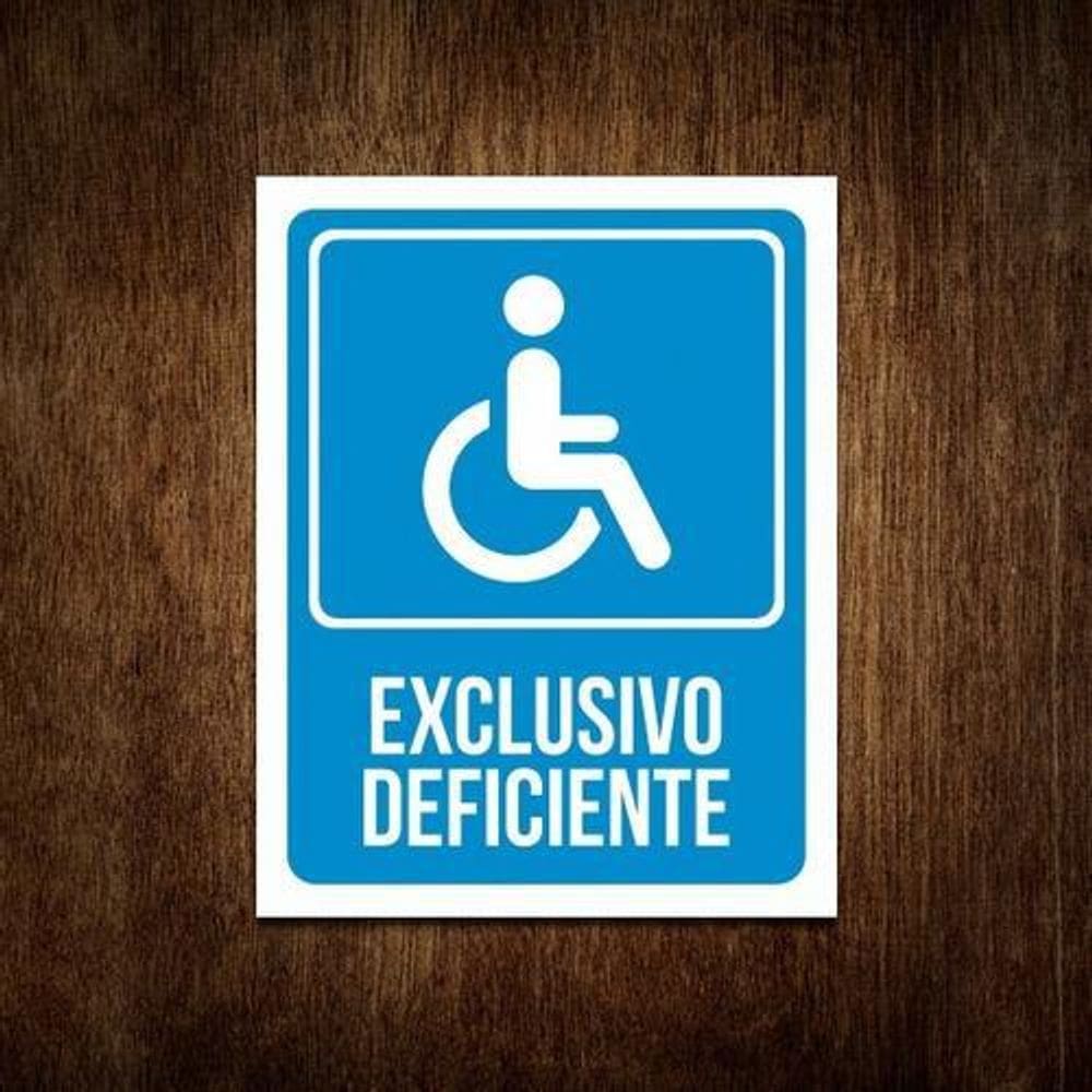 Placa Exclusivo Deficiente - Placa De Acessibilidade