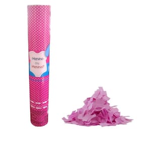 Lança Confete Confeste Chá Revelação Rosa - 30 cm