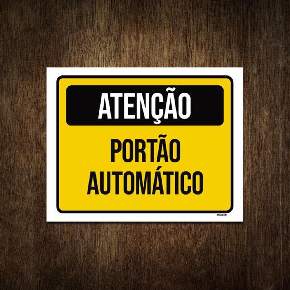 Placa Condomínio Aviso Portão Automático 27X35