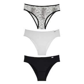 Kit Calcinha Del Rio Feminina 3 PeçasBiquíni Zebra Lisa