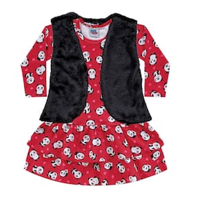 Vestido Bebê Menina com Colete Estampado Panda