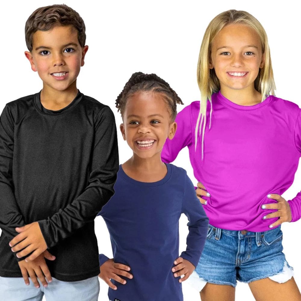 Kit com 3 Camiseta Proteção UV+50 Infantil Meninos e Meninas Cores Lindas