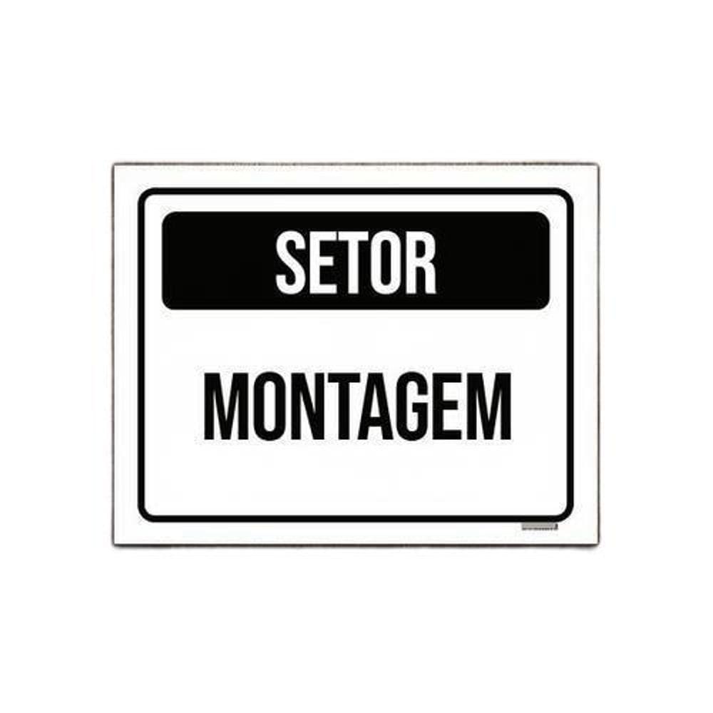 Placa Sinalização - Setor Montagem Preta 36X46