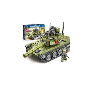 Blocos de construção: tanque de brinquedo, Segunda Guerra Mundial, soviético, 324 peças