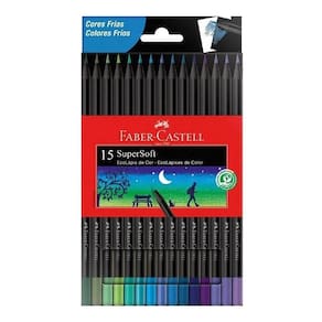 Lápis de Cor Ecolápis Supersoft 120715SOFTCF 15 Cores Frias - Faber Castell