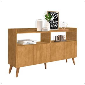 Buffet Master 4 Portas Pés Palito Madeira Nicho Organizador Aparador Grande Sala Jantar Nature - Lojas RPM