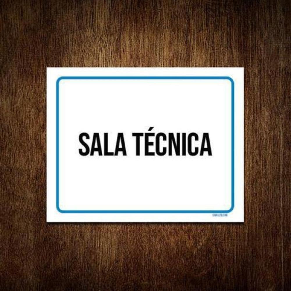 Kit 3 Placas Ambiente Sinalização Setor Sala Técnica