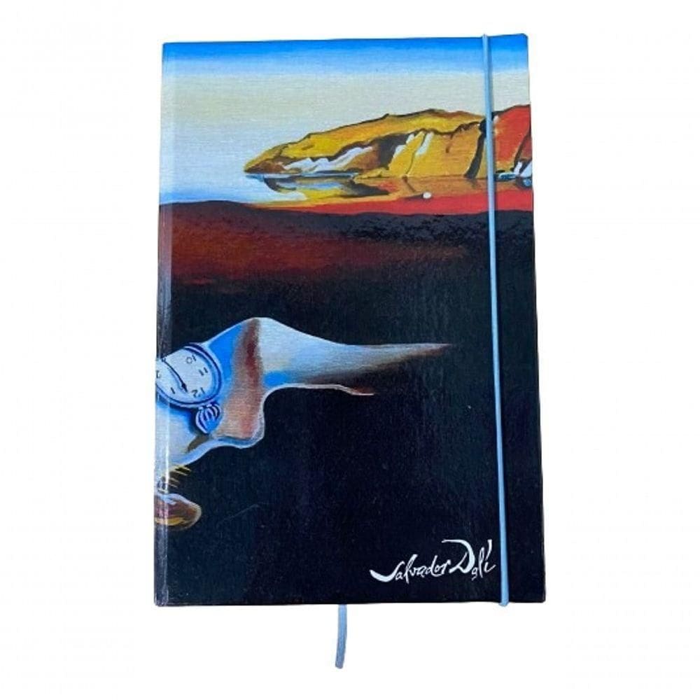 Caderno Sketchbook Grande Capa A Persistência Da Memória Salvador Dali 21x14cm Miolo Com Pauta Para Escrever