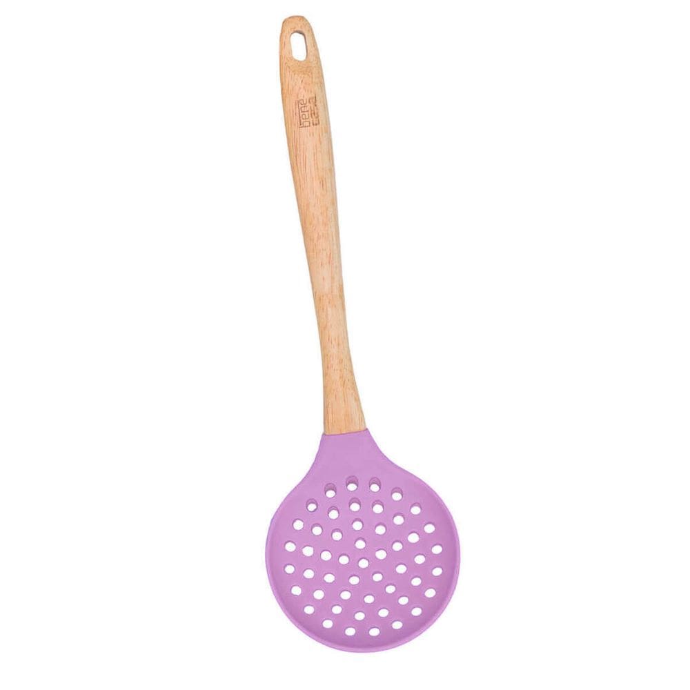 Escumadeira Silicone Cabo Madeira