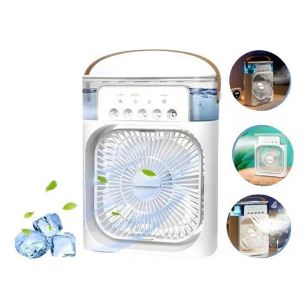 Ventilador Portátil Névoa Gelo Umidificador Climatizador