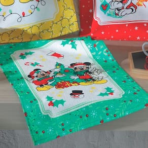 Pano de Copa Felpudo Dohler Mickey e Minnie Natal