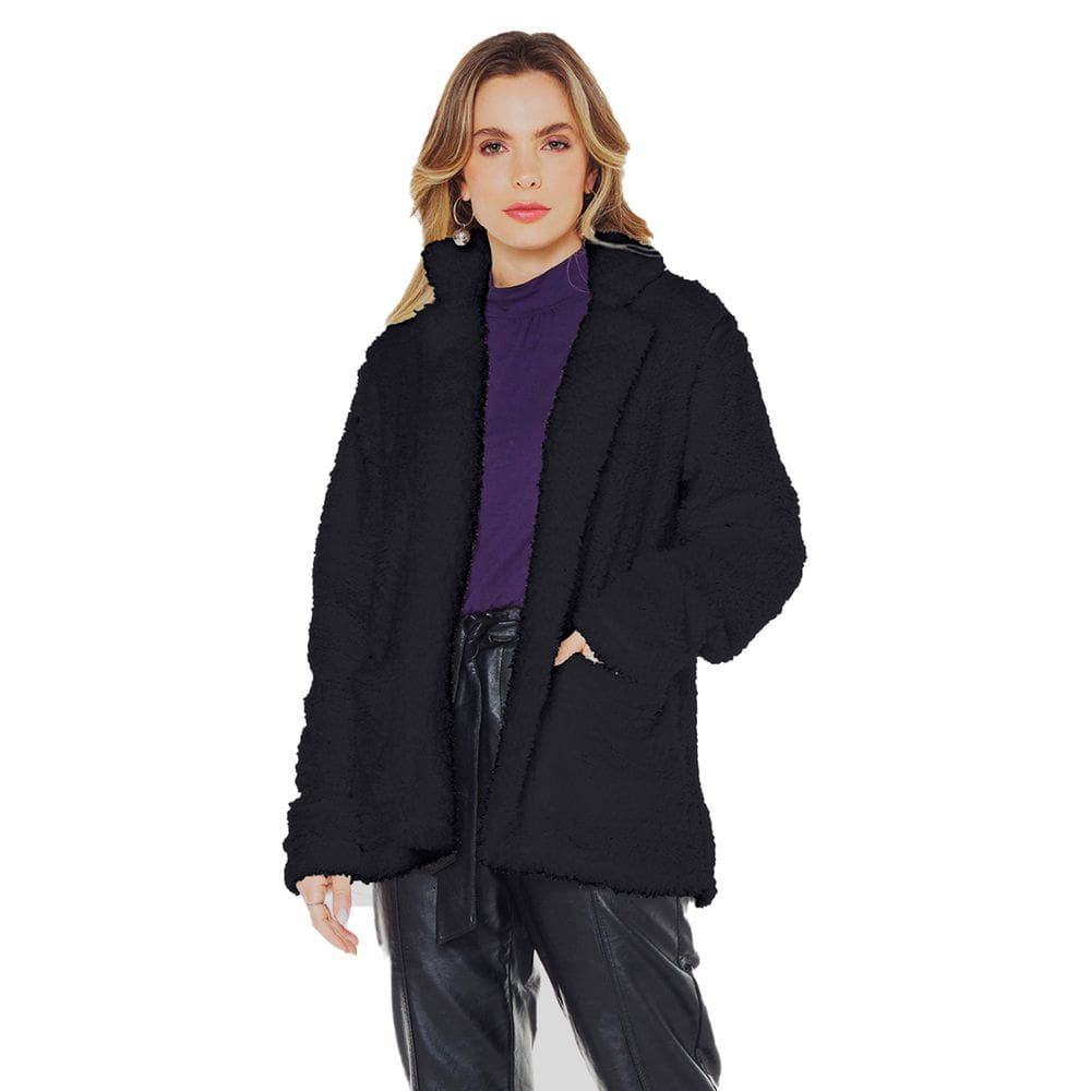Casaco Feminino Teddy Peluciado Slim