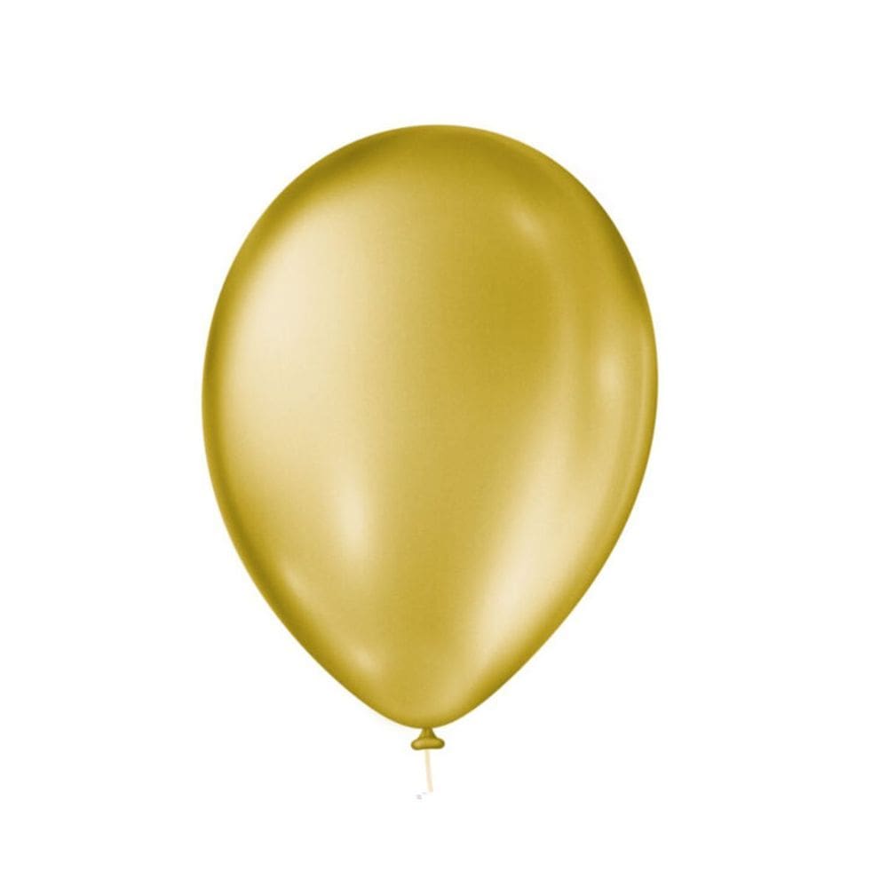 Balão 7 Dourado Cintilante - 50 Unidades