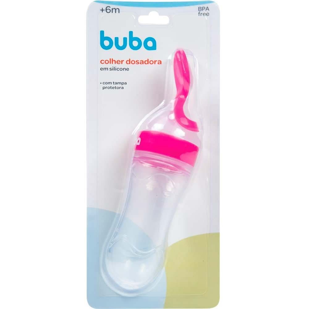 Talher Infantil - Colher Dosadora - 20cm - Rosa - Buba