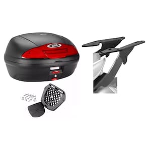 BAÚ MOTO 45L MONOLOCK GIVI E450N + BAGAGEIRO SCAM Xtz 250 2019 Em Diante
