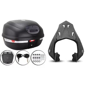 BAU MOTO 33L MONOLOCK GIVI E-33NT + BAGAGEIRO SCAM Fazer 250 Scam Fiberforce Fz25 2018 ATÉ 2024