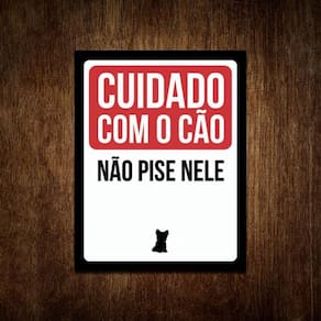 Placa Cuidado Com O Cão Não Pise Nele Yorkshire