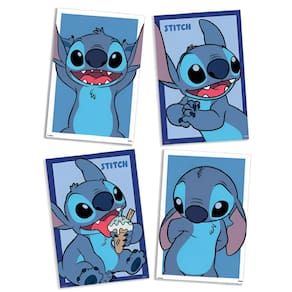 Quadros Decorativos Aniversário Stitch - 4 Unidades