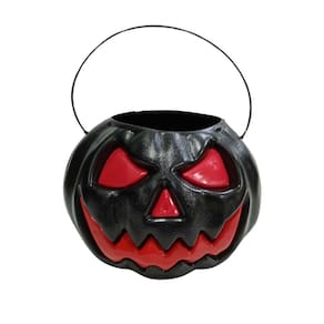 Balde Halloween Abóbora com Alça 18cm x 13cm